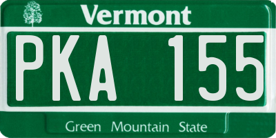 VT license plate PKA155
