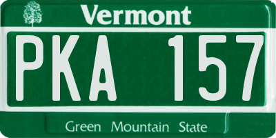 VT license plate PKA157