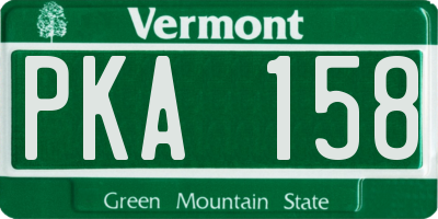 VT license plate PKA158
