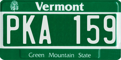VT license plate PKA159