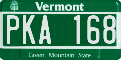 VT license plate PKA168