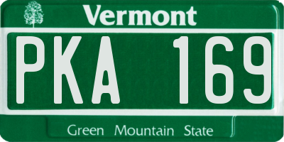VT license plate PKA169