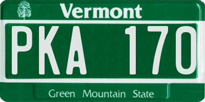 VT license plate PKA170