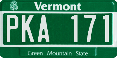 VT license plate PKA171