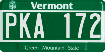 VT license plate PKA172