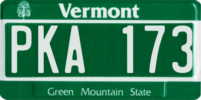VT license plate PKA173