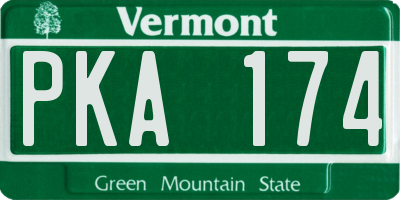 VT license plate PKA174