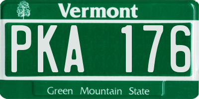 VT license plate PKA176