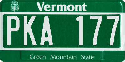 VT license plate PKA177