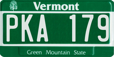 VT license plate PKA179