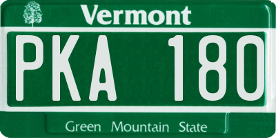 VT license plate PKA180