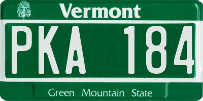 VT license plate PKA184