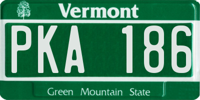 VT license plate PKA186