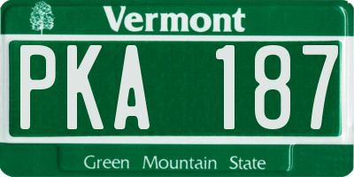 VT license plate PKA187