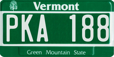 VT license plate PKA188
