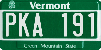 VT license plate PKA191