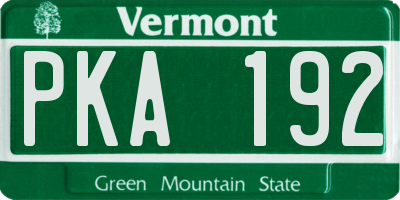 VT license plate PKA192