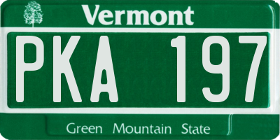 VT license plate PKA197