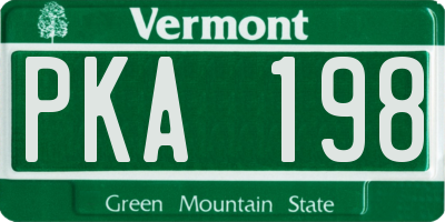 VT license plate PKA198