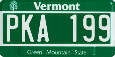 VT license plate PKA199