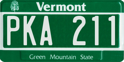VT license plate PKA211