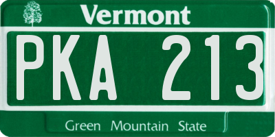 VT license plate PKA213