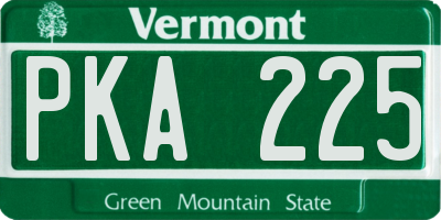 VT license plate PKA225