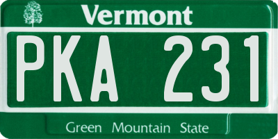 VT license plate PKA231