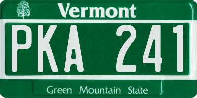 VT license plate PKA241