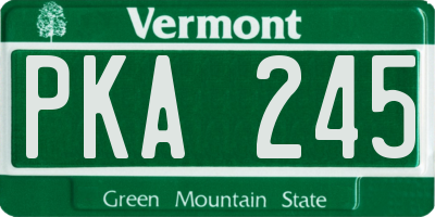 VT license plate PKA245