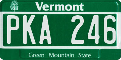 VT license plate PKA246
