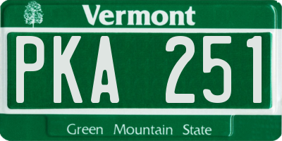 VT license plate PKA251