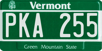 VT license plate PKA255