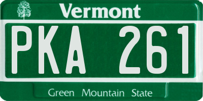 VT license plate PKA261
