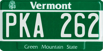 VT license plate PKA262