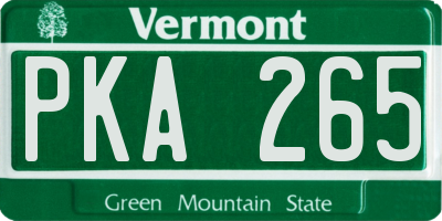 VT license plate PKA265