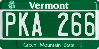 VT license plate PKA266