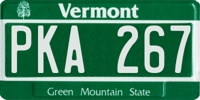 VT license plate PKA267
