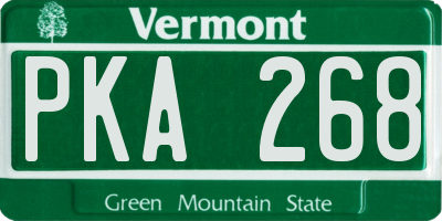 VT license plate PKA268