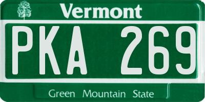 VT license plate PKA269