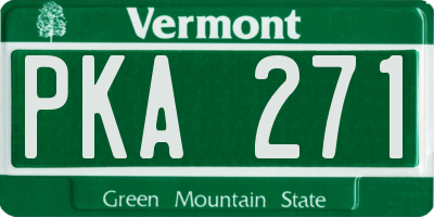 VT license plate PKA271