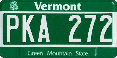 VT license plate PKA272