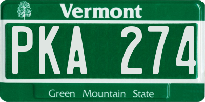 VT license plate PKA274