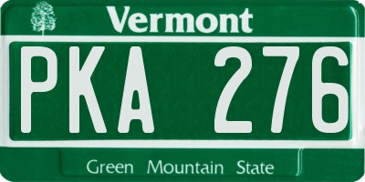 VT license plate PKA276