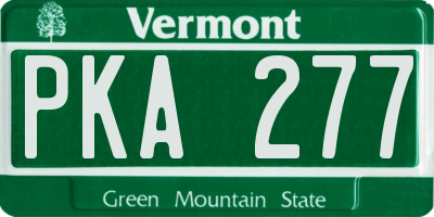 VT license plate PKA277