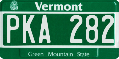 VT license plate PKA282