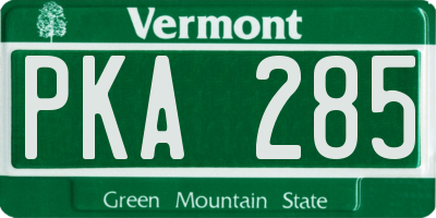 VT license plate PKA285