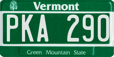 VT license plate PKA290