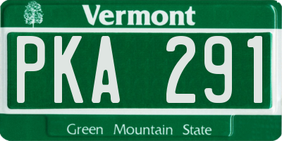VT license plate PKA291