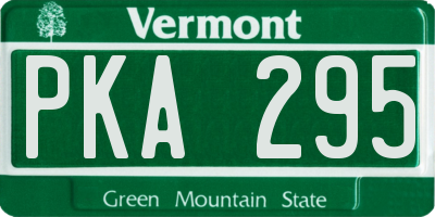 VT license plate PKA295